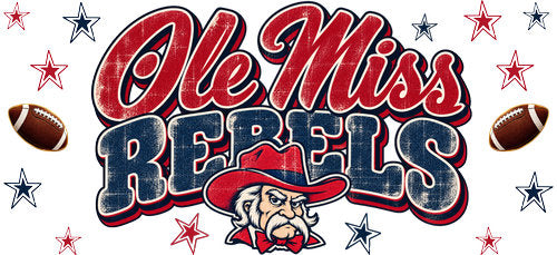 Ole Miss Football UV DTF Cup Wrap for 16oz Libbey Can KA-18072