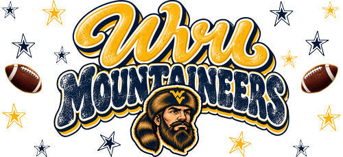 WVU Football UV DTF Cup Wrap for 16oz Libbey Can KA-18077