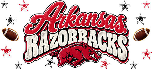 Arkansas Football UV DTF Cup Wrap for 16oz Libbey Can KA-18083