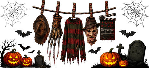 Nightmare Horror Halloween UV DTF Cup Wrap for 16oz Libbey Can KA-18194