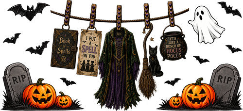 Witch Halloween UV DTF Cup Wrap for 16oz Libbey Can KA-18197