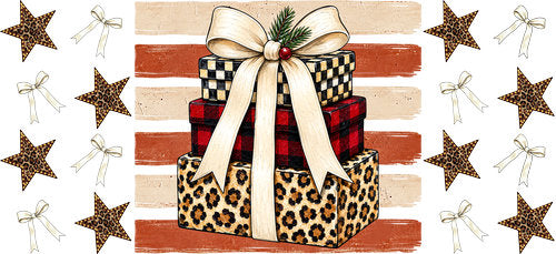 Leopard Gifts Christmas UV DTF Cup Wrap for 16oz Libbey Can KA-18199
