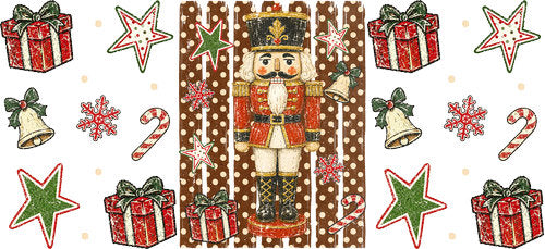 Nutcracker Christmas UV DTF Cup Wrap for 16oz Libbey Can KA-18210