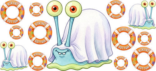 Halloween Ghost Snail UV DTF Cup Wrap for 16oz Libbey Can KA-18215