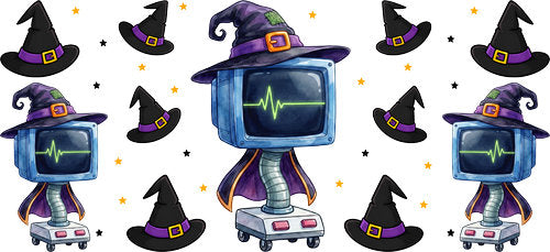 Halloween Witch TV Character UV DTF Cup Wrap for 16oz Libbey Can KA-18217