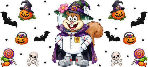 Halloween Witch Girl UV DTF Cup Wrap for 16oz Libbey Can KA-18242