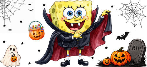 Halloween Vampire Character UV DTF Cup Wrap for 16oz Libbey Can KA-18251
