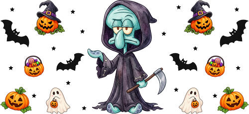 Halloween Grim Reaper Character UV DTF Cup Wrap for 16oz Libbey Can KA-18253