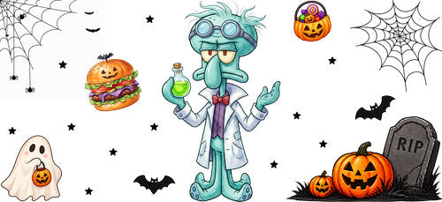 Halloween Scientist Character UV DTF Cup Wrap for 16oz Libbey Can KA-18254
