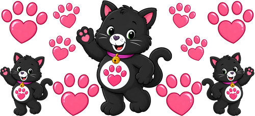 Cute Halloween Bear Black Cat UV DTF Cup Wrap for 16oz Libbey Can KA-18279
