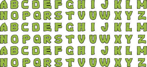 Green Alphabet Letter UV DTF Cup Wrap for 16oz Libbey Can KA-18305