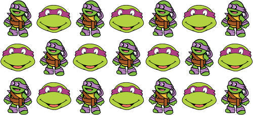 Green Cartoon Turtle Characters UV DTF Cup Wrap for 16oz Libbey Can KA-18315
