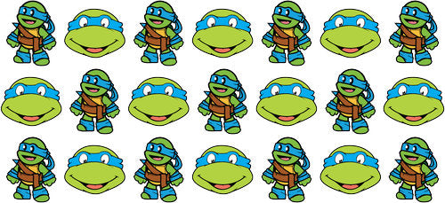 Green Cartoon Turtle Characters UV DTF Cup Wrap for 16oz Libbey Can KA-18316