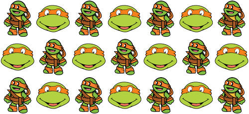 Green Cartoon Turtle Characters UV DTF Cup Wrap for 16oz Libbey Can KA-18317