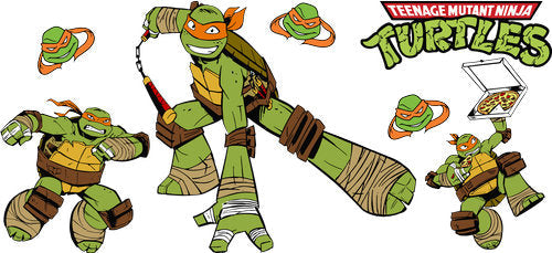 Green Cartoon Turtle Characters UV DTF Cup Wrap for 16oz Libbey Can KA-18330