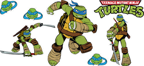 Green Cartoon Turtle Characters UV DTF Cup Wrap for 16oz Libbey Can KA-18331