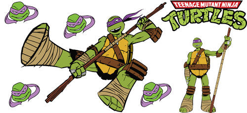 Green Cartoon Turtle Characters UV DTF Cup Wrap for 16oz Libbey Can KA-18333