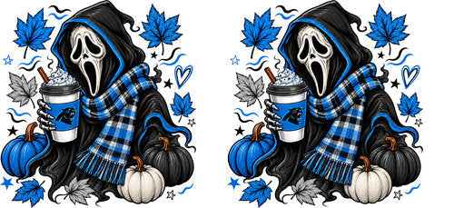 Halloween Hooded Horror Football UV DTF Cup Wrap for 16oz Libbey Can KA-18391