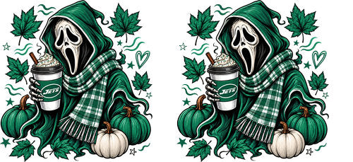 Halloween Hooded Horror Football UV DTF Cup Wrap for 16oz Libbey Can KA-18400