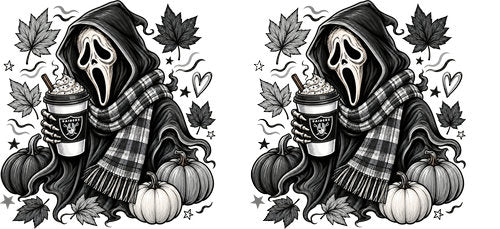 Halloween Hooded Horror Football UV DTF Cup Wrap for 16oz Libbey Can KA-18412