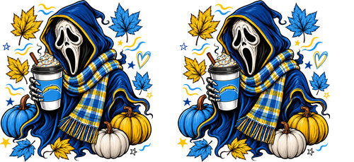 Halloween Hooded Horror Football UV DTF Cup Wrap for 16oz Libbey Can KA-18413