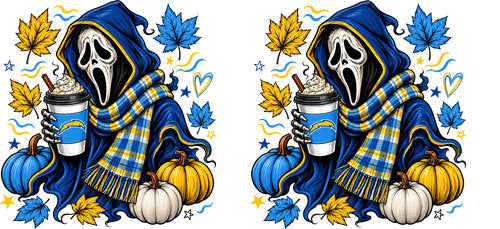 Halloween Hooded Horror Football UV DTF Cup Wrap for 16oz Libbey Can KA-18413