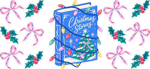 Christmas Stories Books UV DTF Cup Wrap for 16oz Libbey Can KA-18540