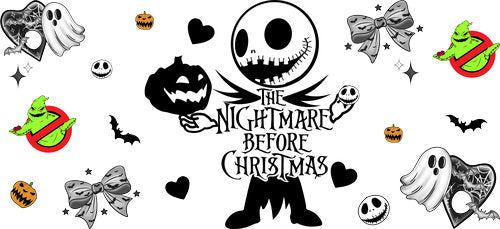 Nightmare Before Christmas Skeleton UV DTF Cup Wrap for 16oz Libbey Can KA-18576