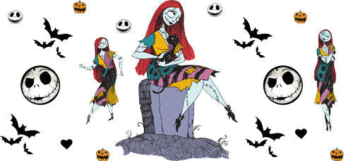 Gothic Rag Doll Halloween UV DTF Cup Wrap for 16oz Libbey Can KA-18593