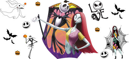 Gothic Rag Doll Portrait Halloween UV DTF Cup Wrap for 16oz Libbey Can KA-18604