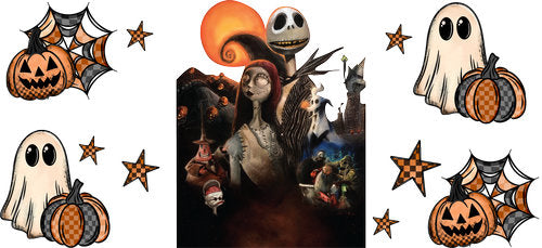 Gothic Halloween Scene UV DTF Cup Wrap for 16oz Libbey Can KA-18626