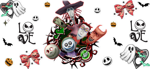 Halloween Monster Group UV DTF Cup Wrap for 16oz Libbey Can KA-18639