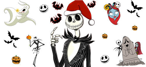 Christmas Skeleton King UV DTF Cup Wrap for 16oz Libbey Can KA-18648