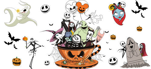 Halloween Cauldron Characters UV DTF Cup Wrap for 16oz Libbey Can KA-18662
