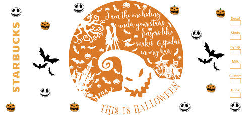 This Is Halloween Skeleton UV DTF Cup Wrap for 16oz Libbey Can KA-18672