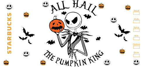 Pumpkin King Halloween UV DTF Cup Wrap for 16oz Libbey Can KA-18673