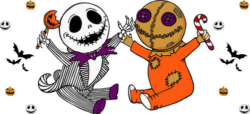 Skeleton King Scarecrow Halloween UV DTF Cup Wrap for 16oz Libbey Can KA-18676
