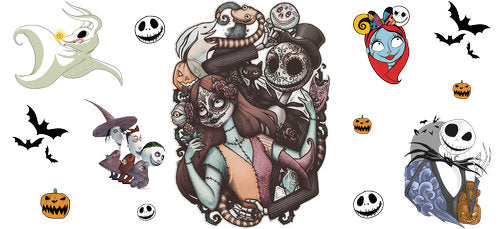 Gothic Nightmare Characters UV DTF Cup Wrap for 16oz Libbey Can KA-18683