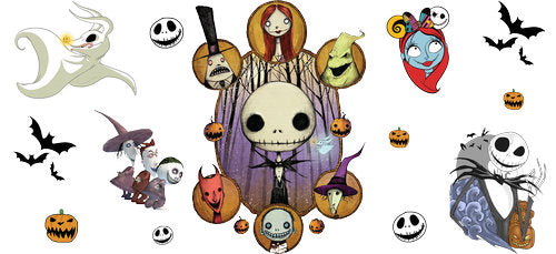 Cute Nightmare Characters UV DTF Cup Wrap for 16oz Libbey Can KA-18685
