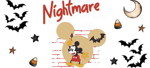 Nightmare Mouse Halloween UV DTF Cup Wrap for 16oz Libbey Can KA-18707