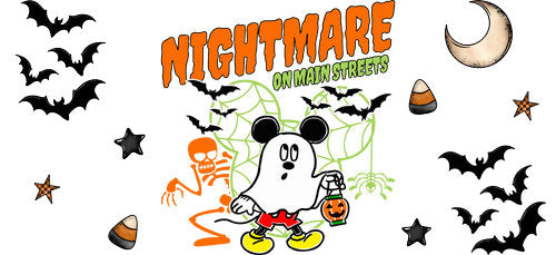 Ghost Mouse Halloween UV DTF Cup Wrap for 16oz Libbey Can KA-18708