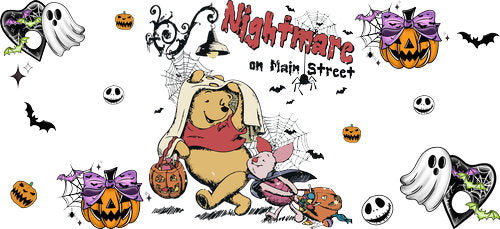 Halloween Bear Friends UV DTF Cup Wrap for 16oz Libbey Can KA-18709