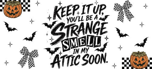 Strange Smell Attic Halloween UV DTF Cup Wrap for 16oz Libbey Can KA-18725