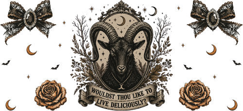 Gothic Goat Moon UV DTF Cup Wrap for 16oz Libbey Can KA-18741