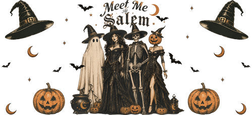 Meet Me in Salem Halloween UV DTF Cup Wrap for 16oz Libbey Can KA-18742
