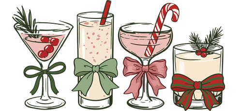 Christmas Cocktail Bows UV DTF Cup Wrap for 16oz Libbey Can KA-18750
