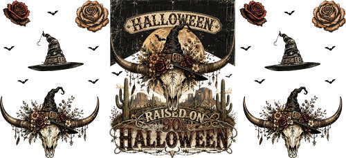 Raised on 90s Halloween UV DTF Cup Wrap for 16oz Libbey Can KA-18755