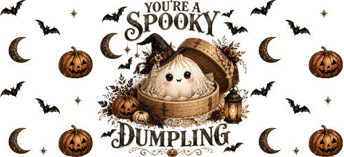 Spooky Dumpling Halloween UV DTF Cup Wrap for 16oz Libbey Can KA-18760