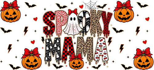 Spooky Mama Halloween UV DTF Cup Wrap for 16oz Libbey Can KA-18781