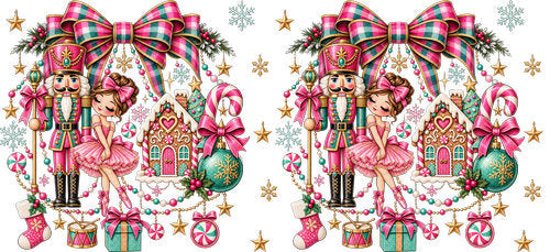 Pink Nutcracker Christmas UV DTF Cup Wrap for 16oz Libbey Can KA-18808